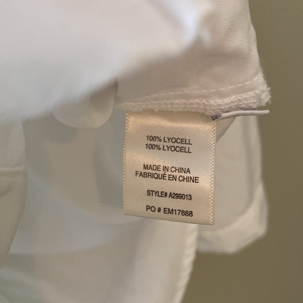 Side Stitch Los Angeles Button Front White Tunic with Roll Tab Sleeve Size XS - Picture 9 of 10